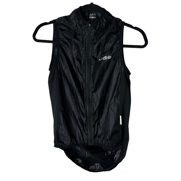 DHB Cycle Apparel Black Bike Vest Jersey Womens 10 Sleeveless Full Zip High Neck - Picture 1 of 9